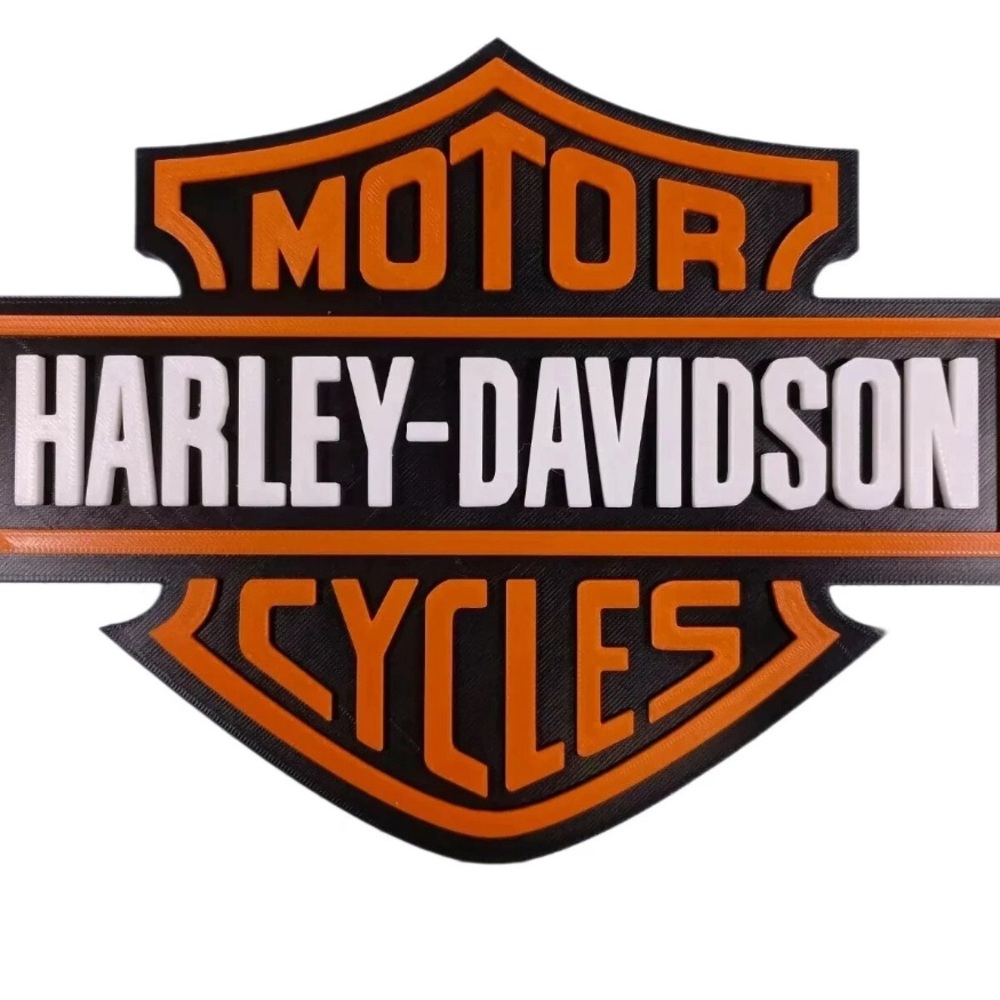 Harley-Davidson Orange and Black Logo Emblem